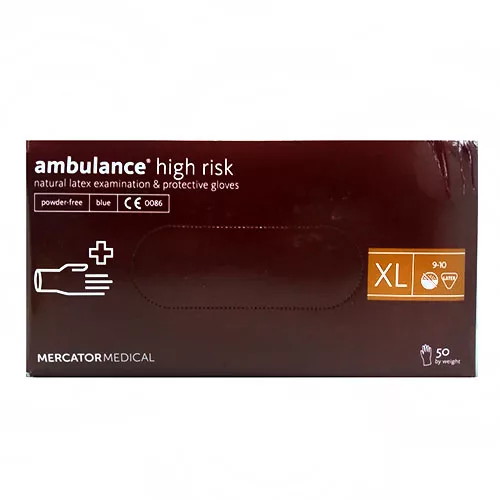 Рукавички гумові дорогі AMBULANCE XL (25пар/уп