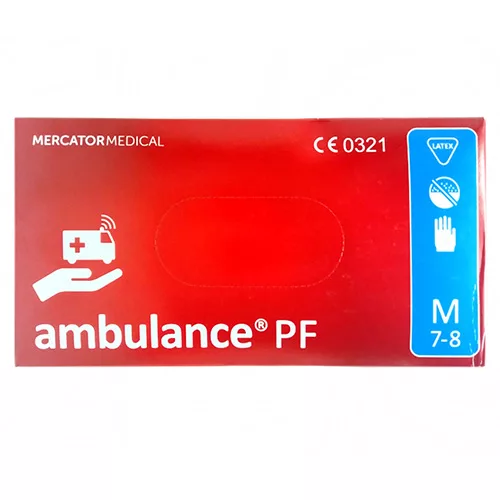Рукавички гумові дорогі AMBULANCE M (25 пар/уп